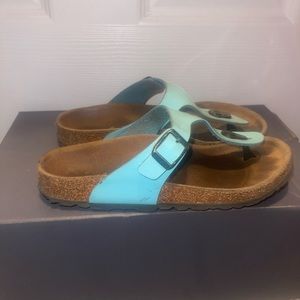 SOLD-Birkenstock Slides, Kid Size 34 (3/3.5), Turquoise